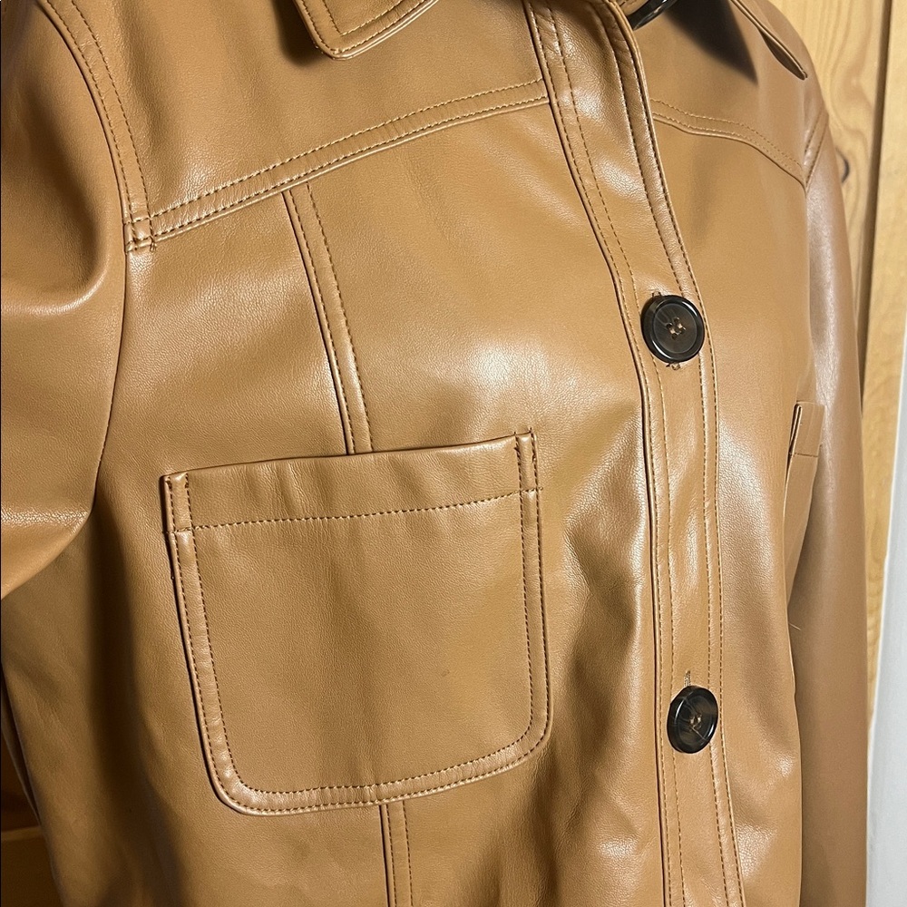 NWOT ANTHRO Katy Cropped Faux Leather Jacket *Flaw* - Picture 9 of 12
